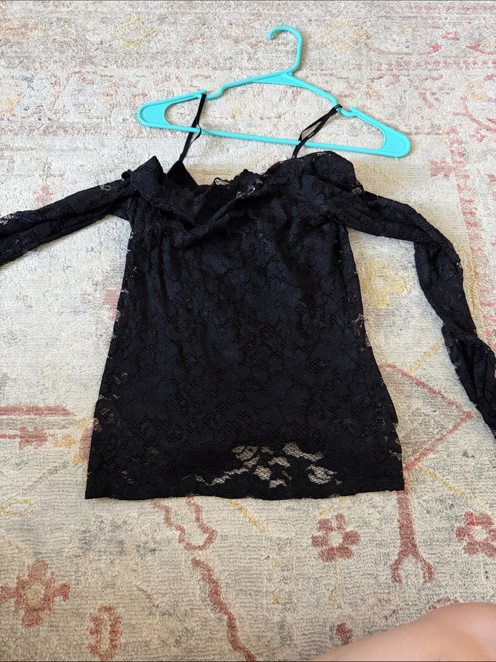 Bailey 44 Black Lace Off-Shoulder Blouse